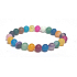 Achat mehrfarbig matt Chakra-Armband elastisch Naturstein, Kugel 8 mm / 16-17 cm