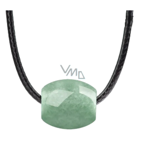 Jadeit Burmesischer grüner Naturstein Perle auf Leder 1,5 x 1,4 cm, Liebe Glück Jadeit Burmesischer grüner Naturstein Perle auf Leder 1,5 x 1,4 cm, Liebe Glück