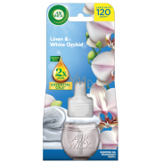 Air Wick Essential Oils Linen & White Orchid - Prádlo a bílá orchidej, elektrický osvěžovač náhradní náplň 19 ml