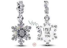 Charm Sterlingové stříbro 925 Sněhová Vločka - I Melt For You, Symbol Lásky a Zimy, přívěsek na náramek vánoce