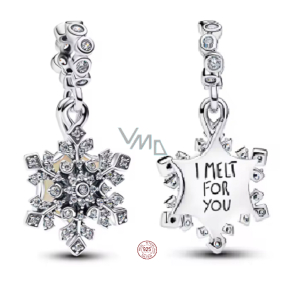 Charm Sterlingové stříbro 925 Sněhová Vločka - I Melt For You, Symbol Lásky a Zimy, přívěsek na náramek vánoce