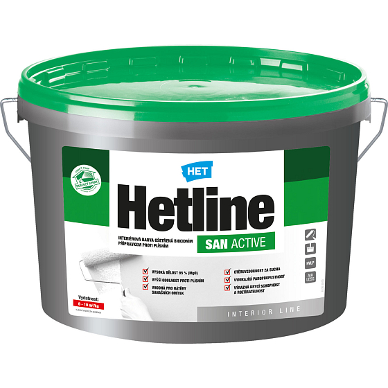 Het Hetline San Active antimykotické malířská barva, 7 kg
