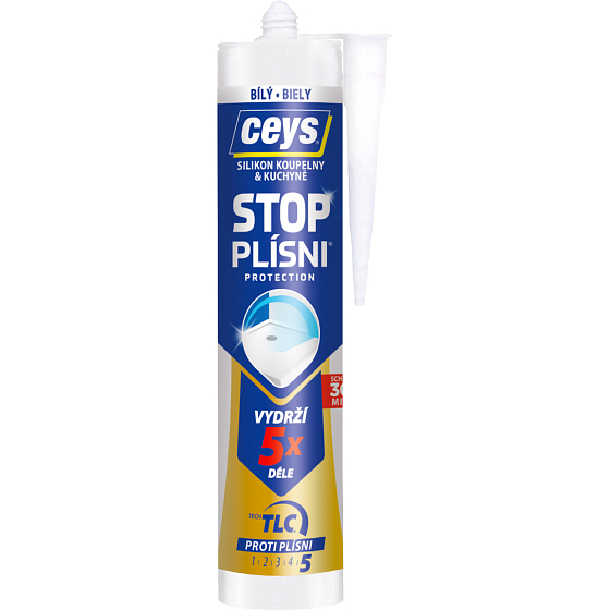 Ceys Stop Schimmel Sanitärsilikon, weiß, 280 ml