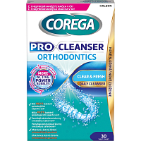 Corega Pro Cleanser Orthodontics Tabletten zur Reinigung von Zahnspangen, 30 Stk.