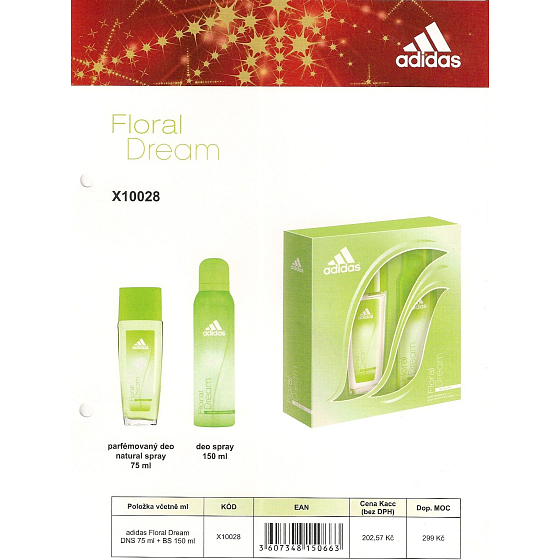 Adidas Floral Dream parfümiertes Deoglas 75 ml + Deospray 150 ml, Kosmetikset