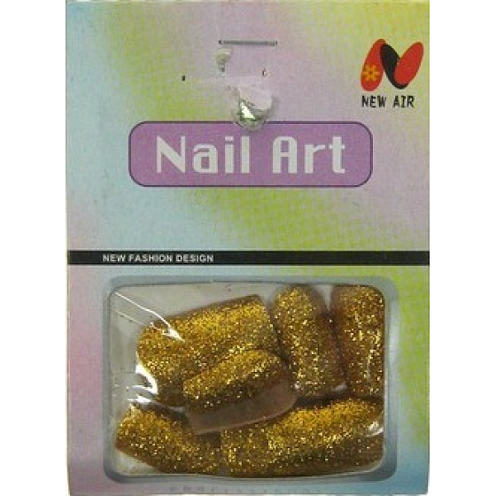 Ruby Rose Nail Art Künstliche Nägel Gold 10 Stück