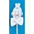 Schneemann auf silbernem Kugelschreiber 8 + 19 cm
