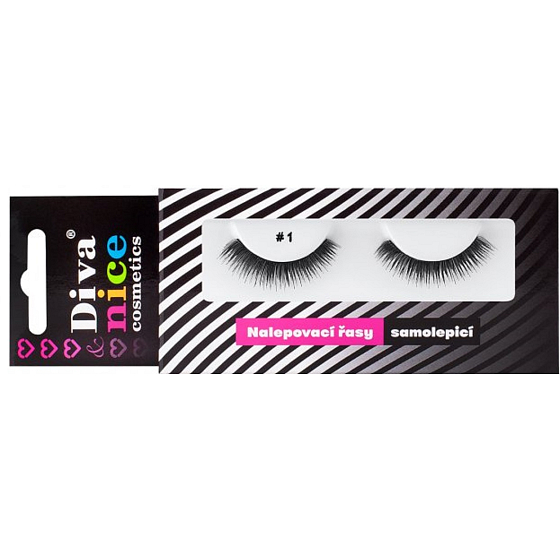 Diva & Nice Falsche Wimpern 100% menschliches Haar Nr. 1 schwarz 1 Paar