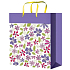 Engel Geschenk Papiertüte 23 x 18 x 10 cm lila mit Blumen
