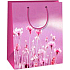 Ditipo Geschenk Papiertüte 18 x 10 x 22,7 cm hellviolett mit Blumen