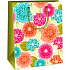 Ditipo Geschenk Papiertüte 18 x 10 x 22,7 cm rosa orange blau Blumen