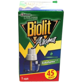 Biolit Aroma Electric Vaporizer mit dem Duft von Eukalyptus gegen Mücken 45 Nächte Nachfüllen 27 ml