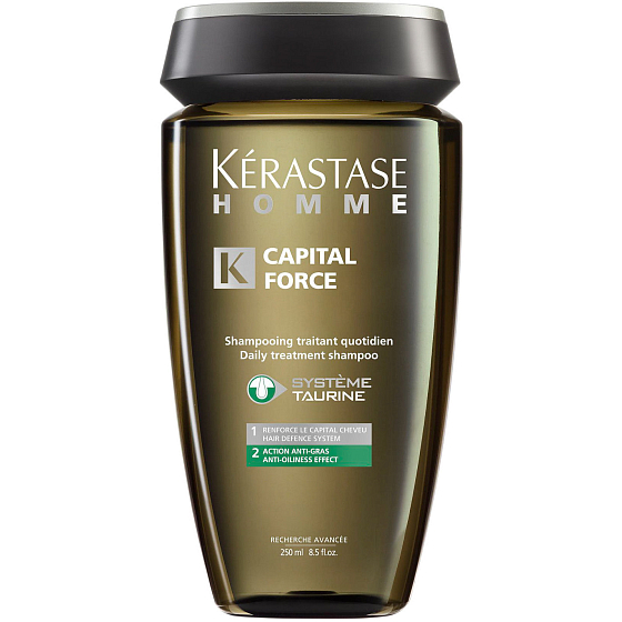 Kérastase Homme Capital Force Anti-Oiliness Shampoo für fettiges Haar mit stärkender Wirkung zur Erhaltung der Haardichte für Männer 250 ml