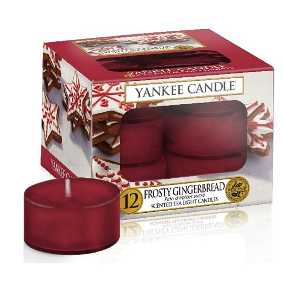 Yankee Candle Frosty Gingerbread - Lebkuchen mit Zuckerguss duftende Teekerze 12 x 9,8 g