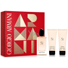Giorgio Armani Sí parfümiertes Wasser für Frauen 100 ml + Körperlotion 75 ml + Duschgel 75 ml, Geschenkset