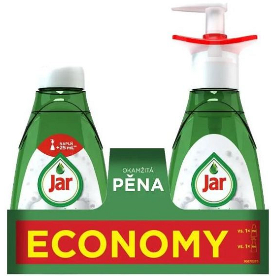 Jar Active Foam Sofort-Schaum Reinigungsmittel für das manuelle Geschirrspülen Pumpe 350 ml + Nachfüllpackung 37 ml, Duopack