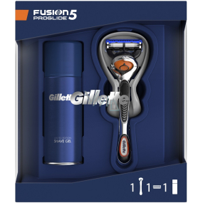Gillette Fusion5 ProGlide Rasierer + Fusion5 Ultra Sensitive Rasiergel für empfindliche Haut 75 ml, Kosmetikset, für Männer