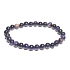 Tigerauge lila Armband elastisch Naturstein, Kugel 6 mm / 16-17 cm, Stein der Sonne und Erde, bringt Glück und Reichtum