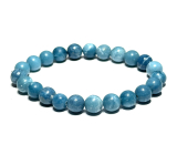Larimar Armband elastisch Naturstein, Kugel 8 mm / 16-17 cm, Stein der mythischen Atlantis