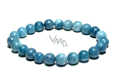 Larimar Armband elastisch Naturstein, Kugel 8 mm / 16-17 cm, Stein der mythischen Atlantis