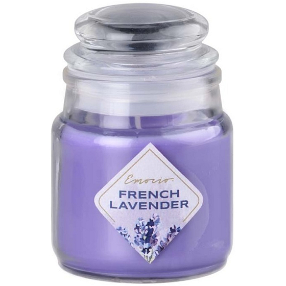 Emocio French Lavender - Lavendel-Duftkerze Glas mit Glasdeckel 57 x 85 mm
