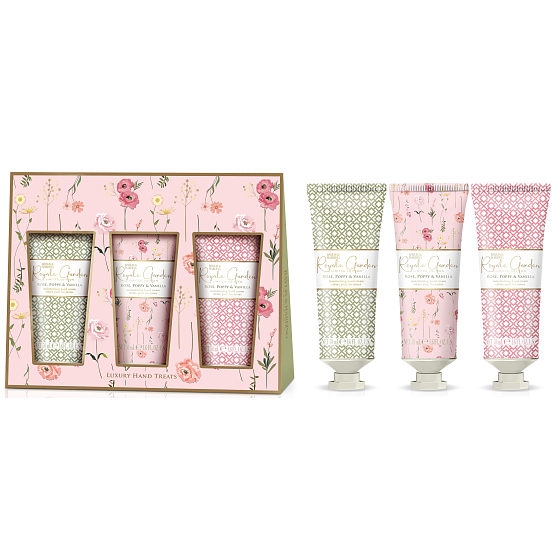 Baylis & Harding Rose, Wolfsmohn und Vanille Handcreme 3 x 50 ml, Kosmetikset für Frauen