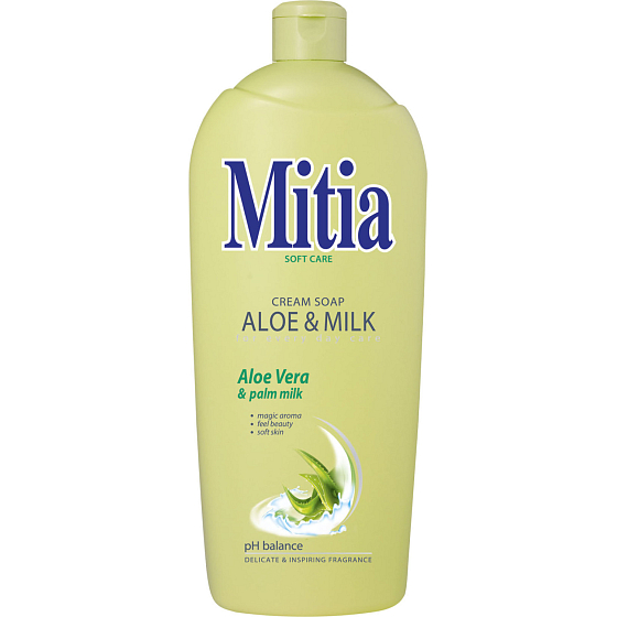 Mitia Aloe & Milk Flüssigseife, Nachfüllung, 1 l