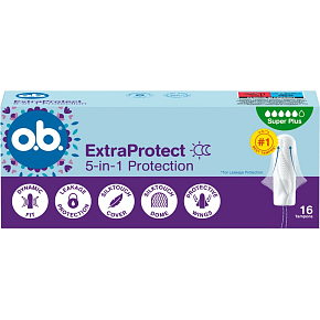 o.b. ExtraProtect Tampons Super Plus, 16 Stück