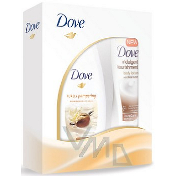 Dove Sheabutter und Vanille Duschgel 250 ml + Körperlotion 250 ml, Kosmetikset