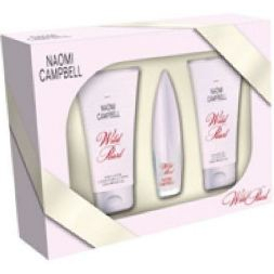 Naomi Campbell Wild Pearl Eau de Toilette 15 ml + Duschgel 50 ml + Körperlotion 50 ml, Geschenkset