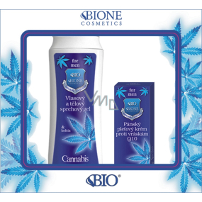 Bione Cosmetics for Men Q10 Anti-Falten-Gesichtscreme 40 ml + Haar- und Körperduschgel 200 ml, Kosmetikset
