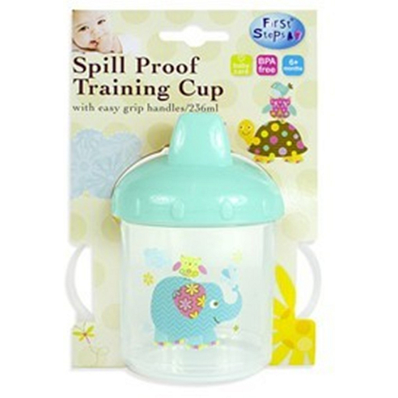 Erste Schritte Patchwork Training Cup 6+ Becher mit zwei Griffen Blue Elephant 236 ml