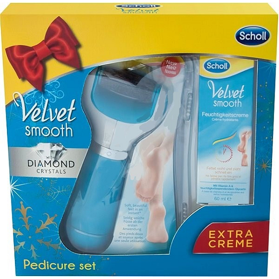 Scholl Velvet Smooth Elektrische Fußfeile + Essential Smooth Moisturizing Day Cream 60 ml
