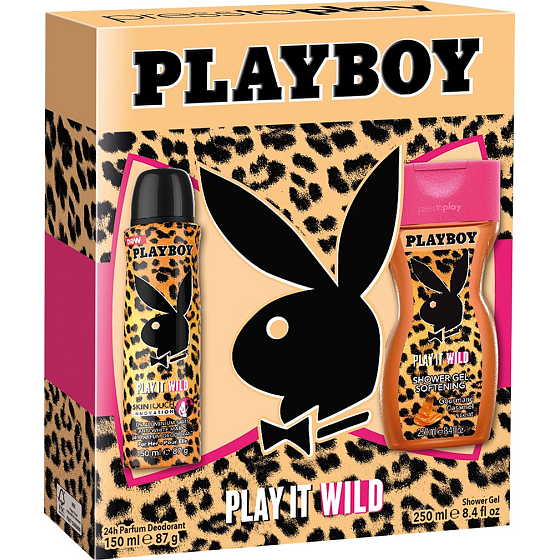 Playboy Play It Wild Für Sie Deo Spray 150 ml + 250 ml Duschgel, Kosmetikset