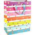 Ditipo Geschenk Papiertüte Glitter 26,4 x 13,6 x 32,7 cm gestreift, goldene Räder QAB