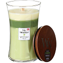 WoodWick Trilogy Garden Oasis - Duftkerze für Gartenoasen mit Holzdocht und Deckelglas Medium 275 g