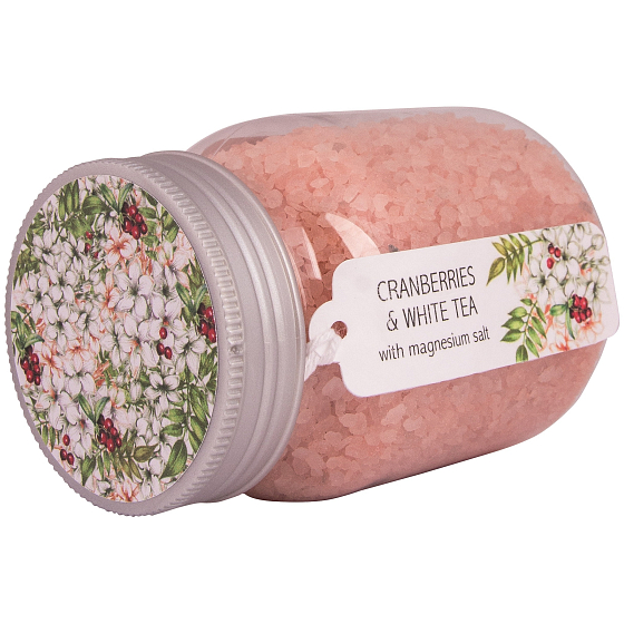 Böhmen Geschenke Weißer Tee und Preiselbeeren Magnesium Badesalz 380 g