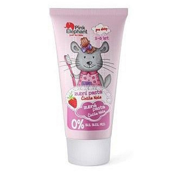 Pink Elephant Chinchilla Nela mit Erdbeergeschmack Zahnpasta für Kinder 50 ml