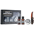 Percy Nobleman Bart Shampoo 30 ml + pflegender Bartöl Conditioner mit Duft 30 ml + Bartwachs 20 ml + Bartkamm und Schnurrbart, Bartpflegeset für Männer