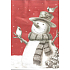 Ditipo Geschenk Papiertüte EKO 22 x 10 x 29 cm roter, weißer Schneemann