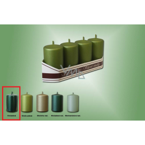 Lima Candle glatter grüner Metallzylinder 40 x 70 mm 4 Stück