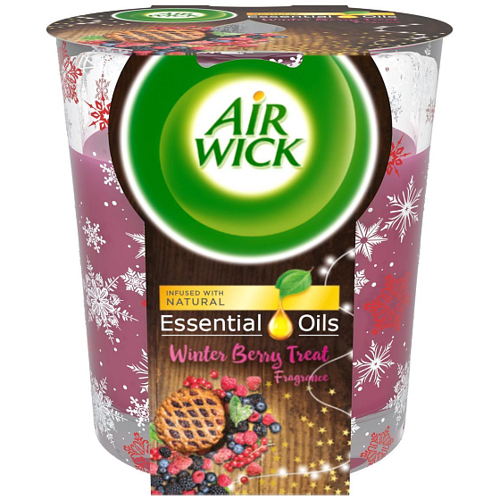 Air Wick Ätherische Öle Merry Berry - Der Geruch von Winterfruchtkerzen in einem Glas 105 g