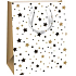 Ditipo Geschenkpapiertüte 18 x 22,7 x 10 cm Glitter - schwarze und goldene Sterne