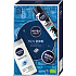 Nivea Men Zone Sensitive Duschgel für Körper, Gesicht und Haare 250 ml + Invisible Black & White Fresh Antitranspirant Deodorant Spray 150 ml + Creme 30 ml, Kosmetikset für Männer