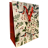 Ditipo Geschenkpapiertüte 22,5 x 17,5 x 10 cm Weihnachtsvögel, Stechpalme