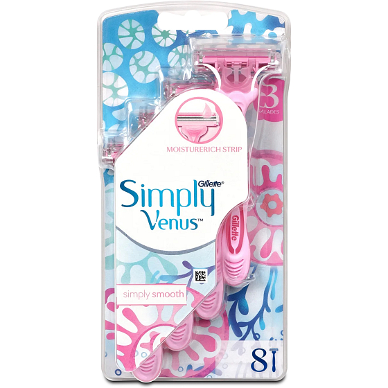 Gillette Simply Venus3 Rasierer mit 3 Klingen 8 Stück für Frauen