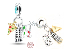 Charm Sterling Silber 925 Italien Pisa, Reisearmband-Anhänger