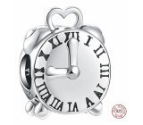Charme Sterling Silber 925 Wecker, Uhr, Perle auf Armband Symbol