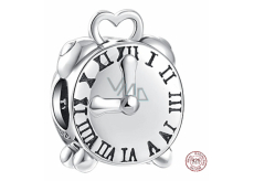 Charme Sterling Silber 925 Wecker, Uhr, Perle auf Armband Symbol