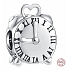 Charme Sterling Silber 925 Wecker, Uhr, Perle auf Armband Symbol